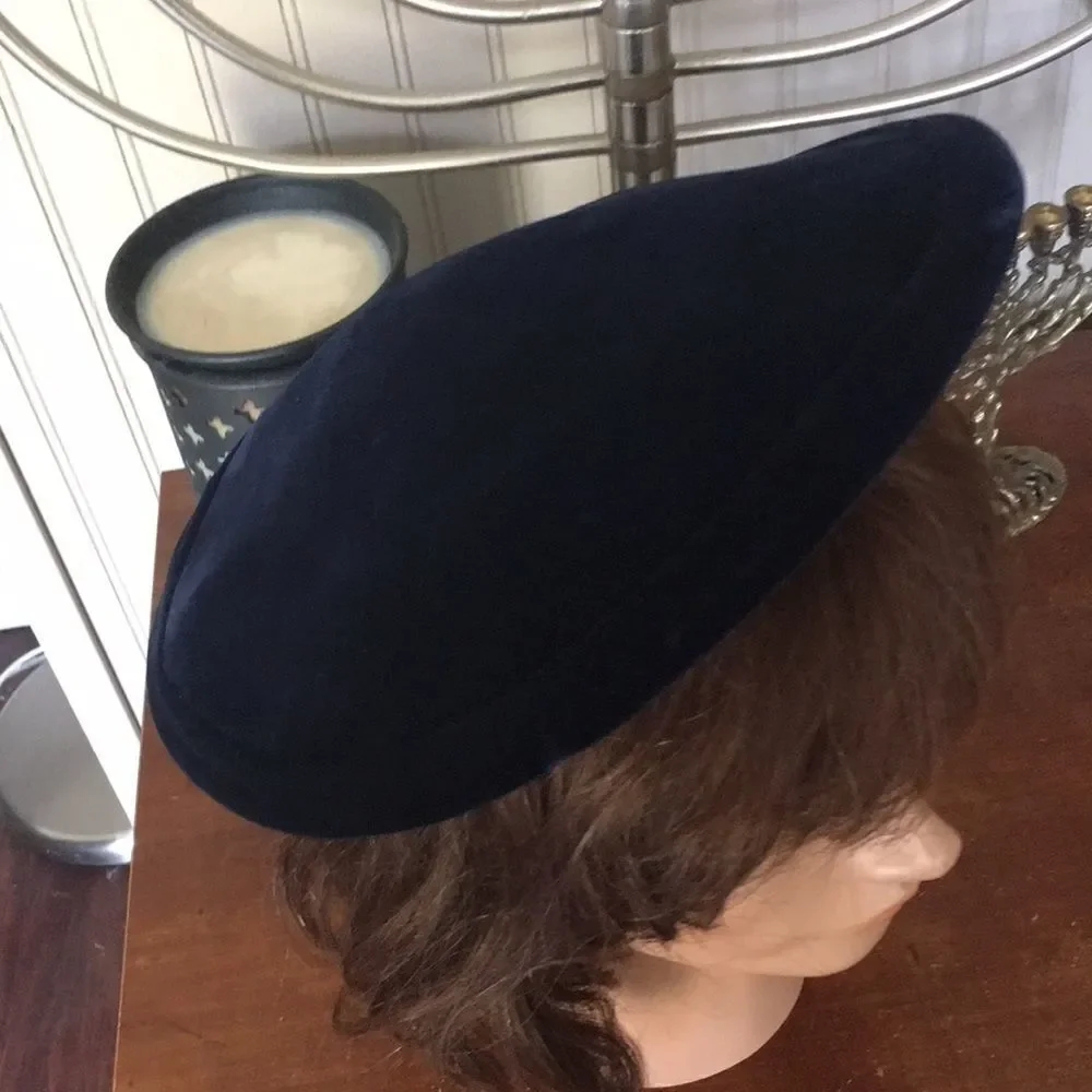 Vintage Navy Velvet New York Nell Hat